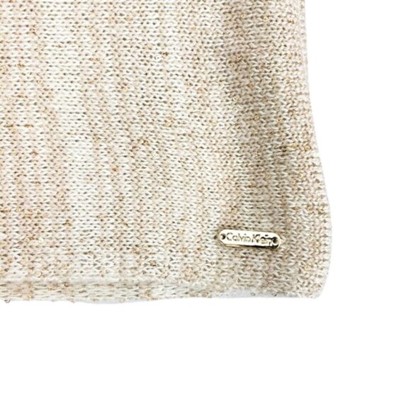 Calvin Klein Infinity Scarf Heather Tan Beige Gold Sequin - Picture 4 of 9
